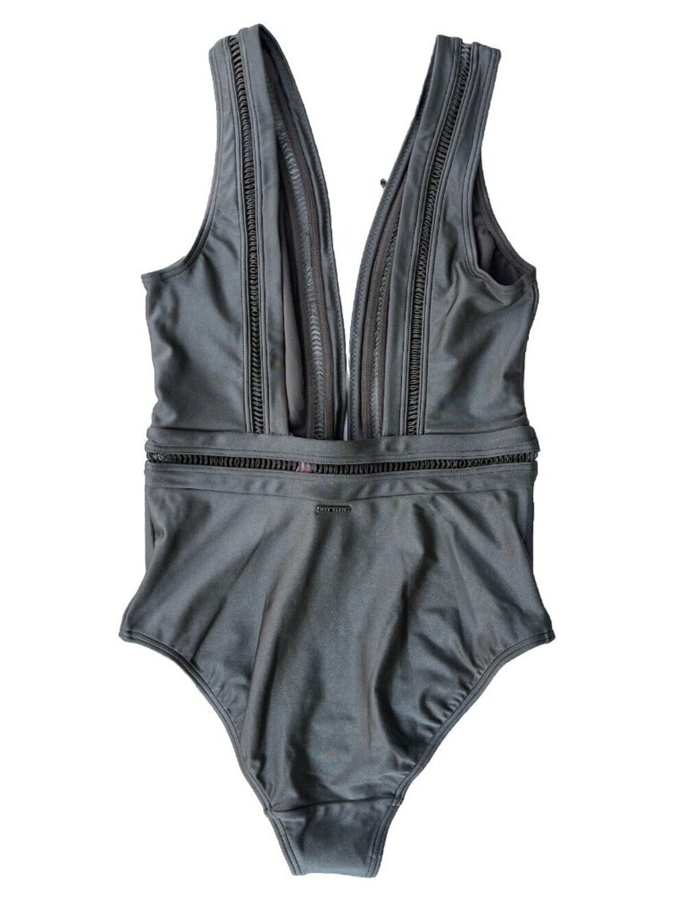 Ted Baker Starza Pointelle Deep V One Piece Swimsuit Suit Khaki Womens 1 = 4 US - Picture 11 of 14